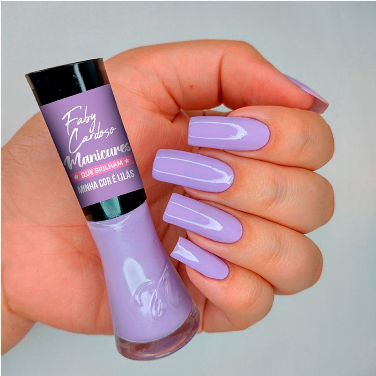 Esmalte Nati Minha Cor É Lilás Coleção Faby Cardoso Manicures Que Brilham 8ml