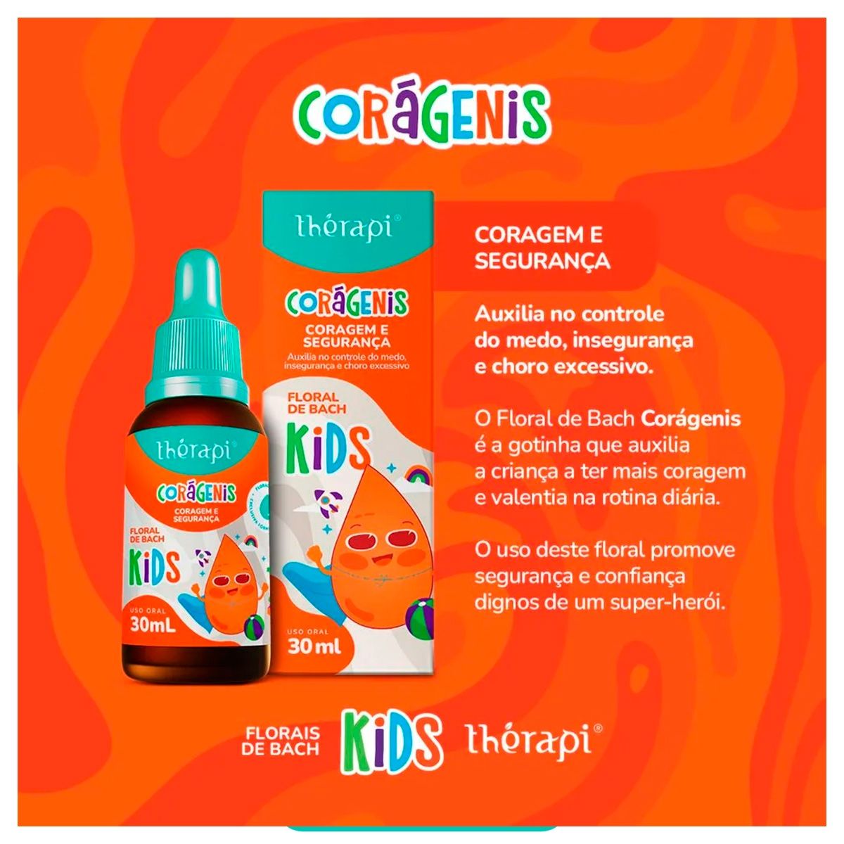Floral De Bach Thérapi KIDS Corágenis Coragem e Segurança Com 30ml