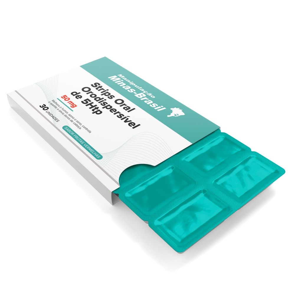 Strips Oral Orodispersível De 5Htp 50Mg 30 Unidades Sabor Frutas Vermelhas