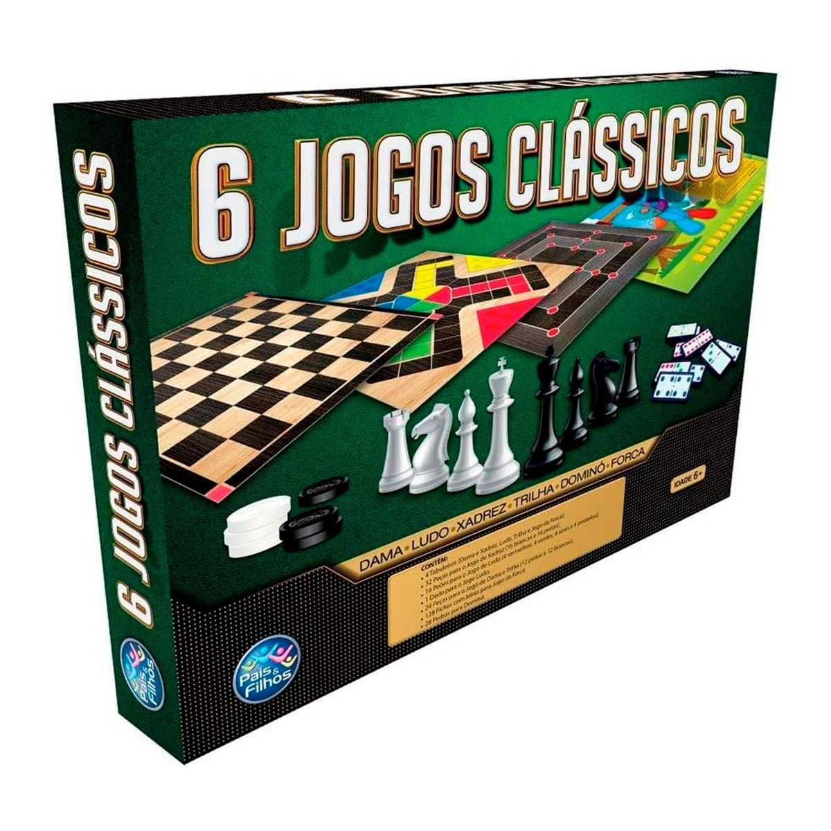Seis Jogos Clássicos Ref-2759 Pais E Filhos - Drogaria Minas-Brasil