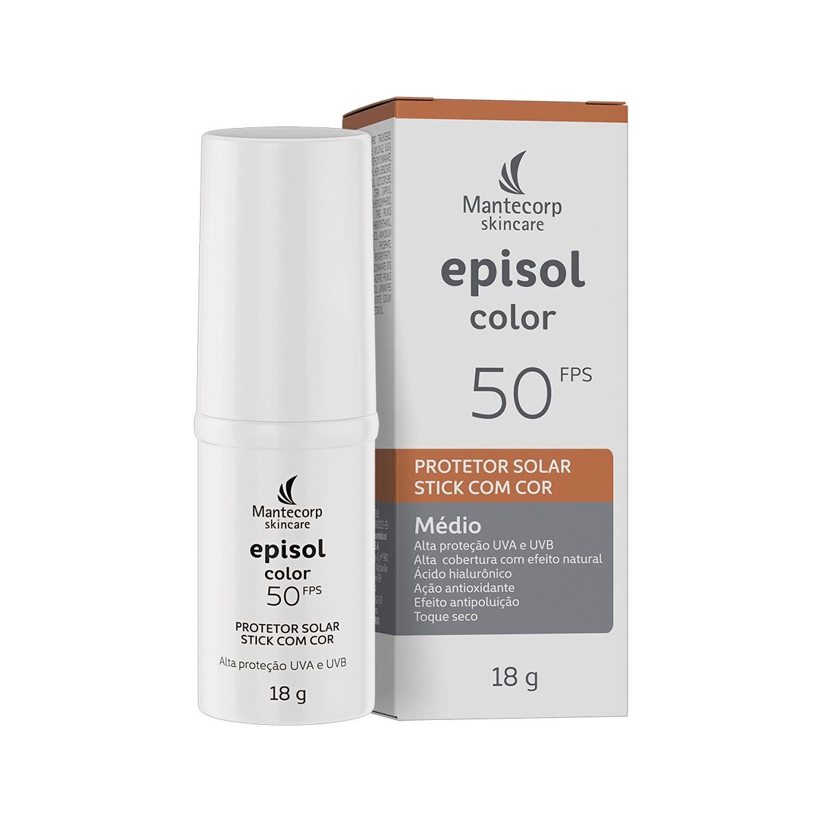 Protetor Solar Facial Episol Color Stick Fps50 18g Médio Mantecorp Skincare