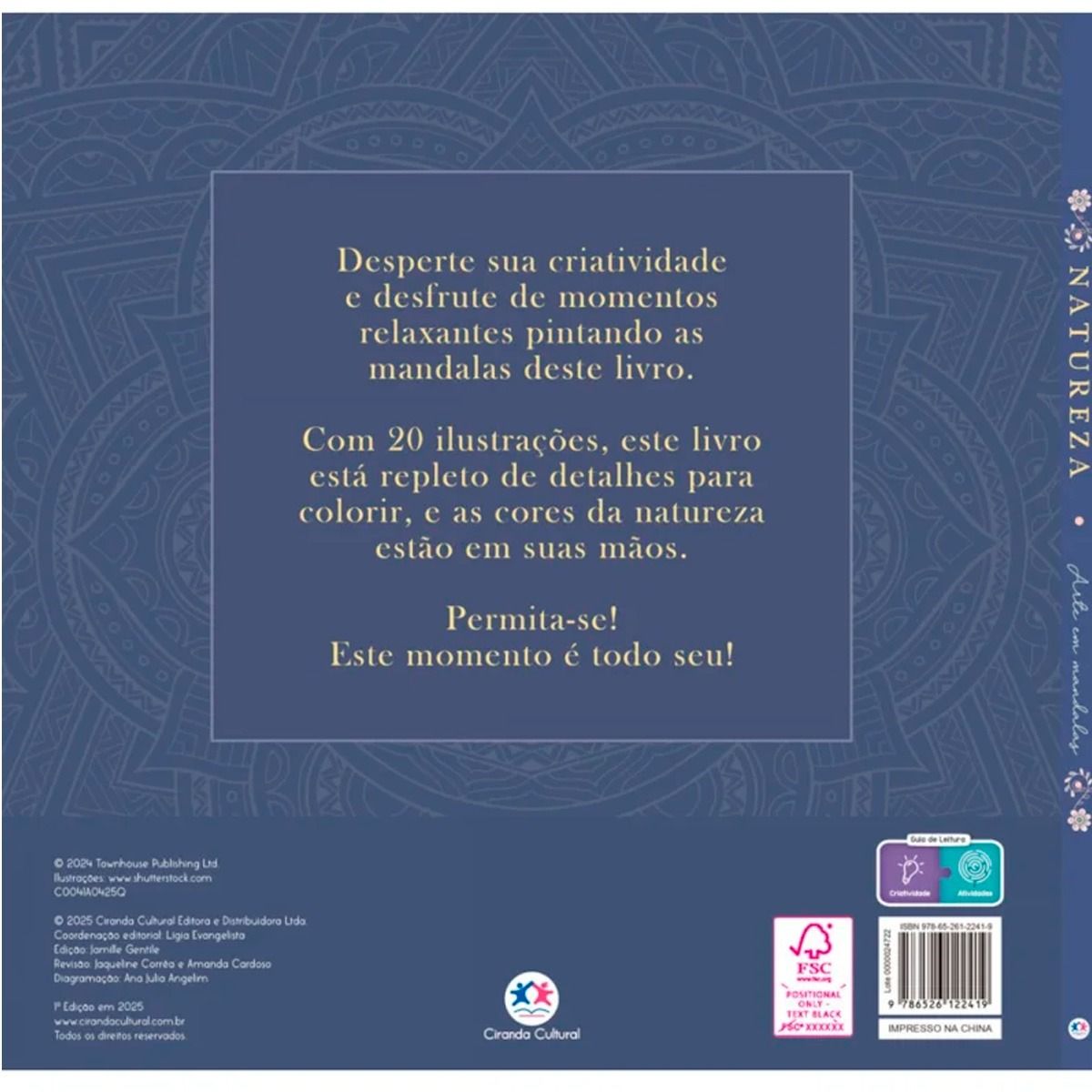 Livro Para Colorir Ciranda Cultural Natureza Arte Em Mandalas 20 Pôsteres Para Pintar E Se Inspirar