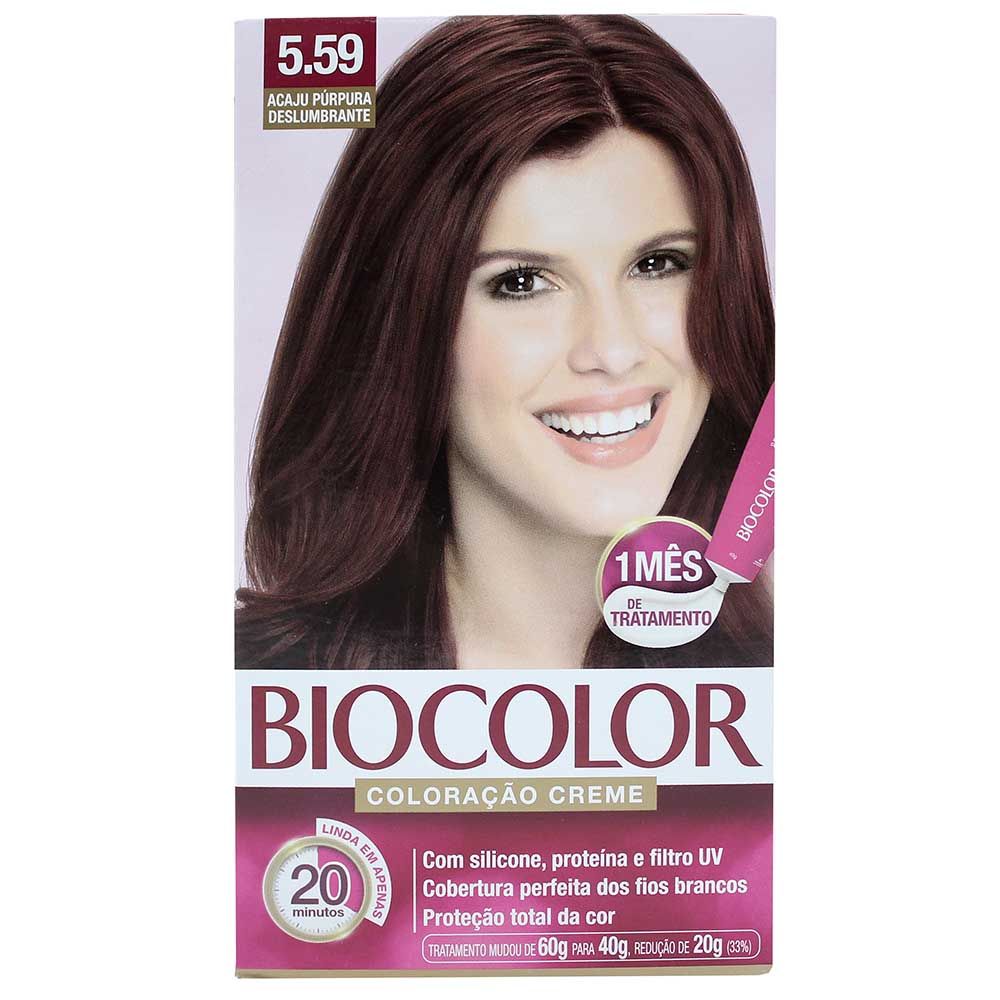 Tintura Biocolor Kit Creme 5.59 Acaju Púrpura Deslumbrante