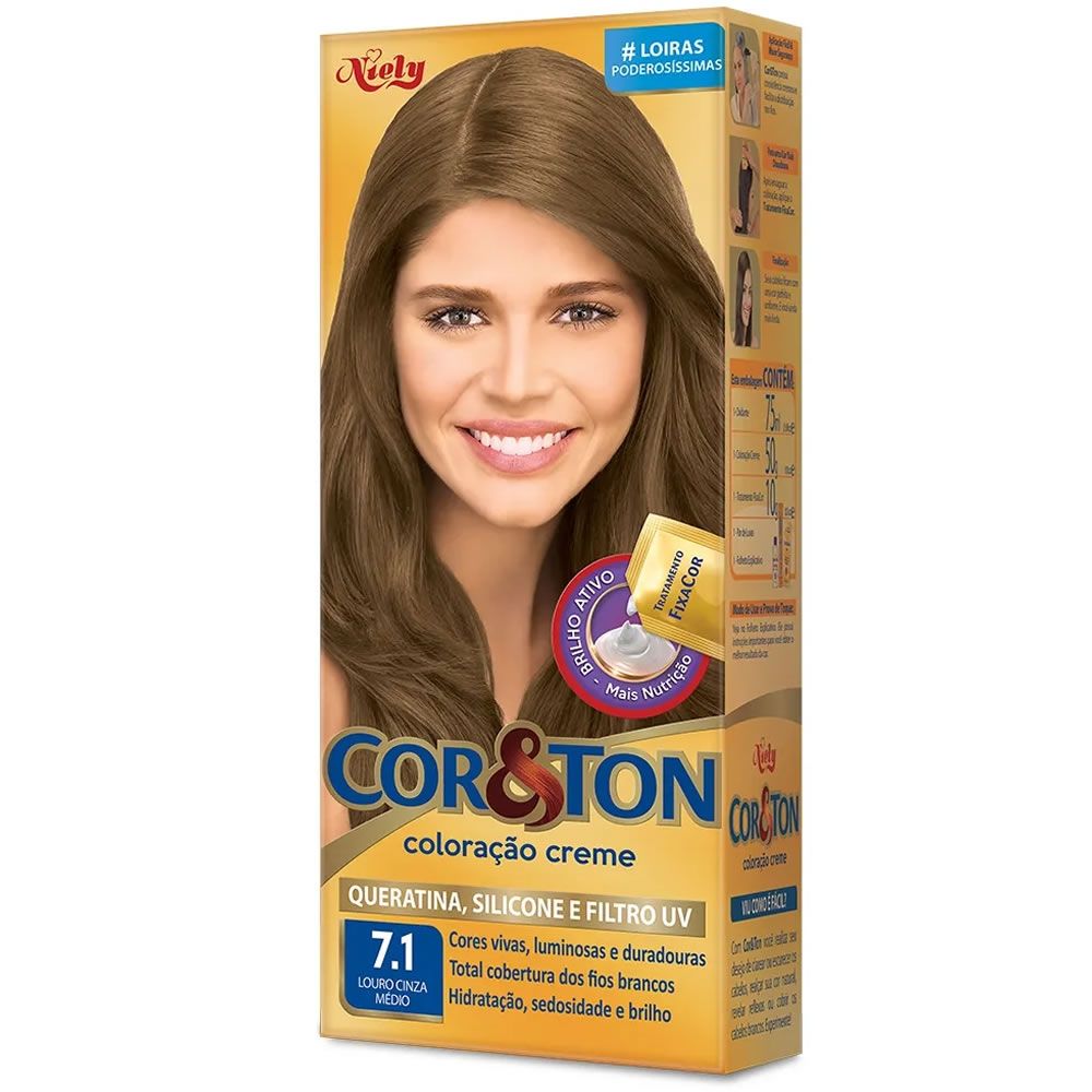 Mini Kit Cor E Ton 7.1 Louro Cinza Médio