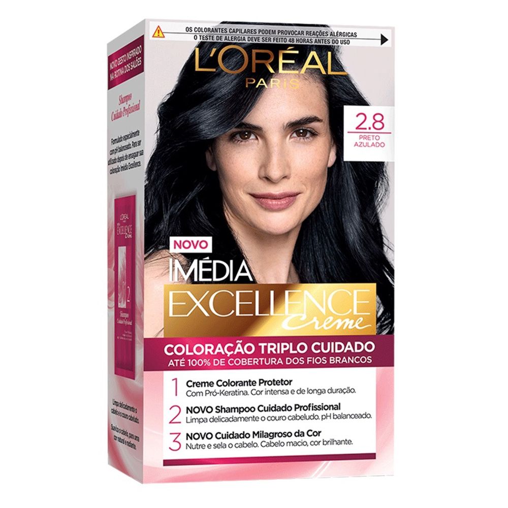 Coloração Imédia Excellence Creme 2.8 Preto Azulado