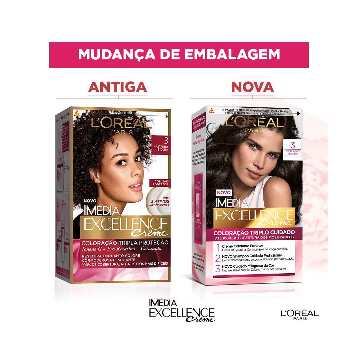 Coloração Imédia Excellence Creme 3.0 Castanho Escuro