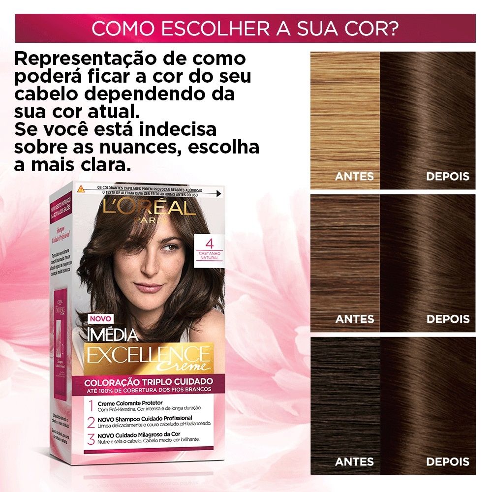 Coloração Imédia Excellence Creme 4 Castanho Natural