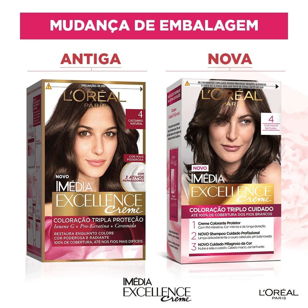 Coloração Imédia Excellence Creme 4 Castanho Natural