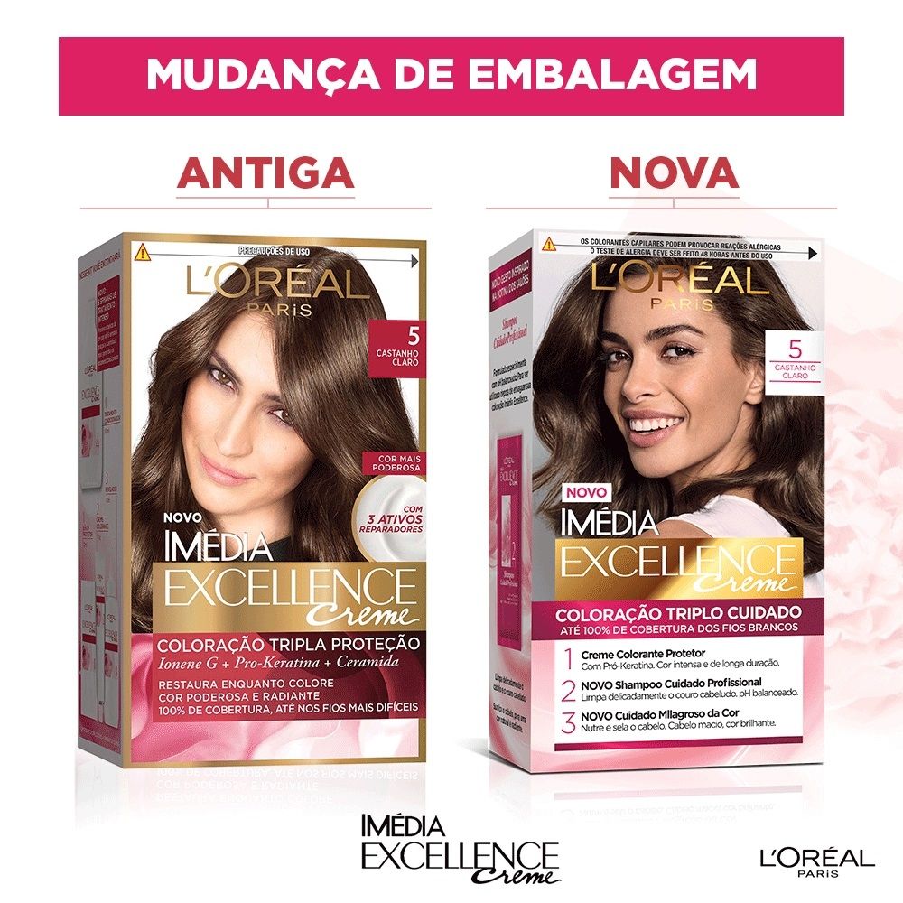 Coloração Imédia Excellence Creme 5 Castanho Claro