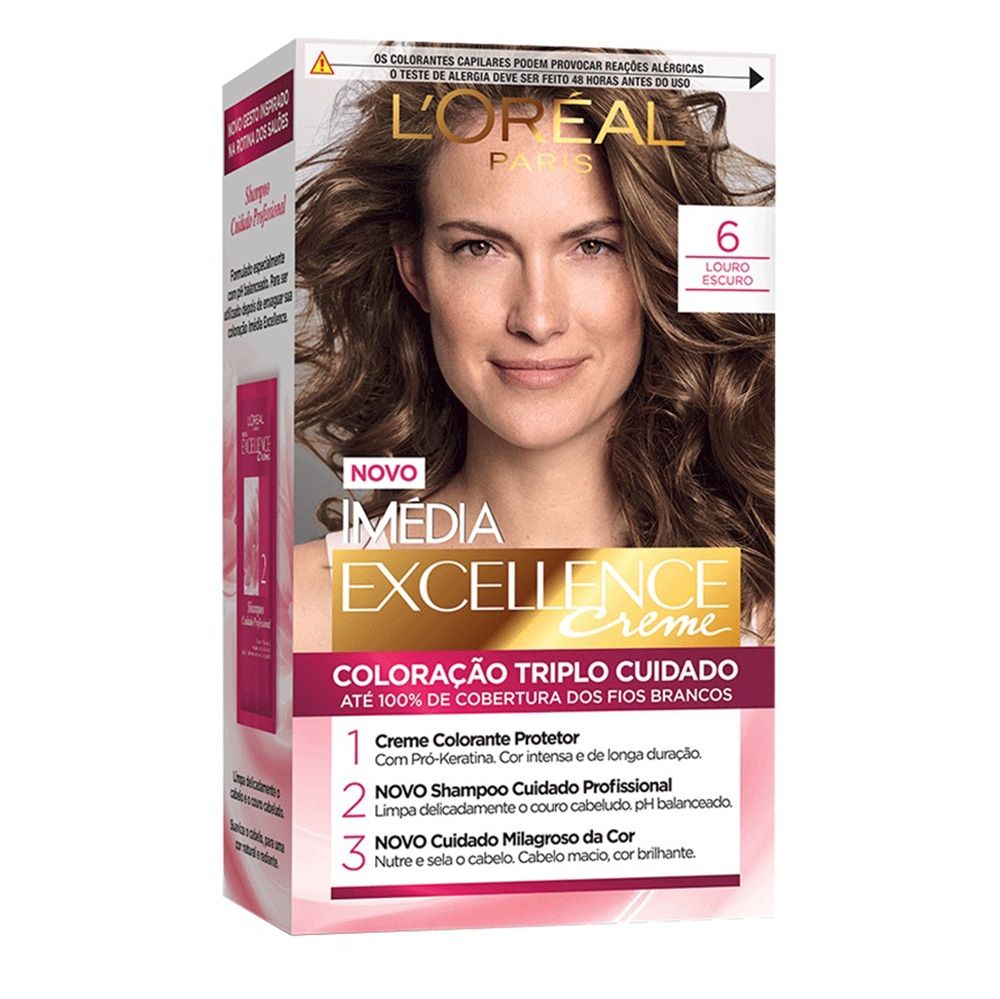 Coloração Imédia Excellence Creme 6 Louro Escuro