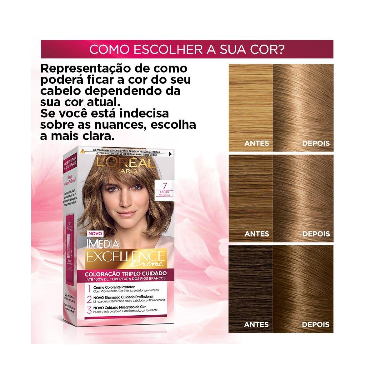 Coloração Imédia Excellence Creme 7 Louro Natural