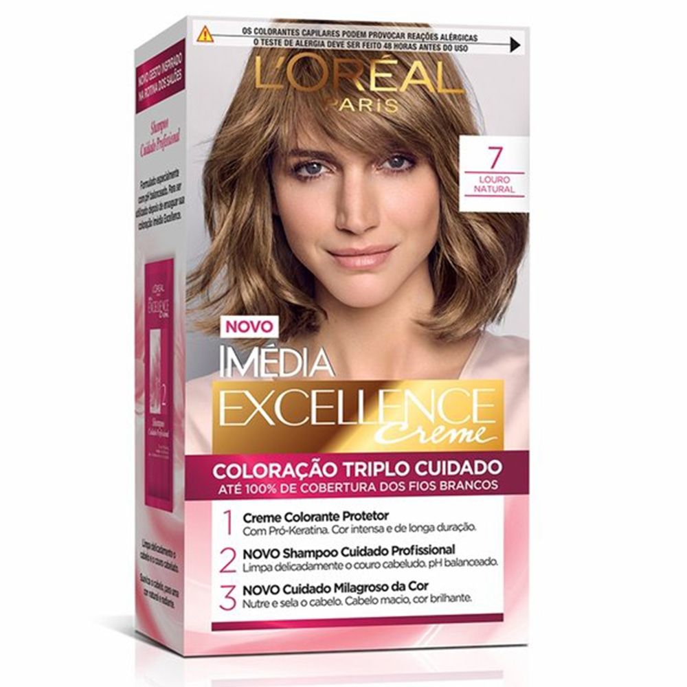 Coloração Imédia Excellence Creme 7 Louro Natural