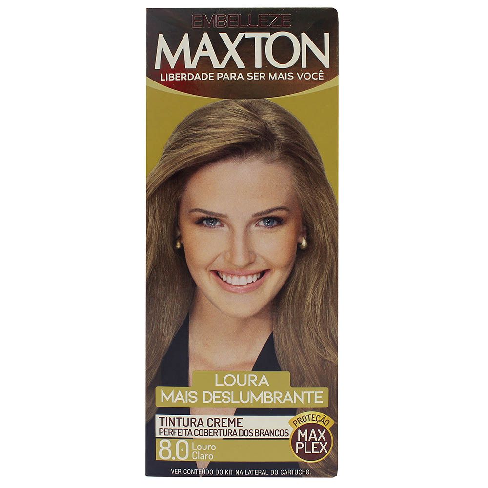 Kit prático Embelleze Maxton Coloração Creme 8.0 Louro Claro