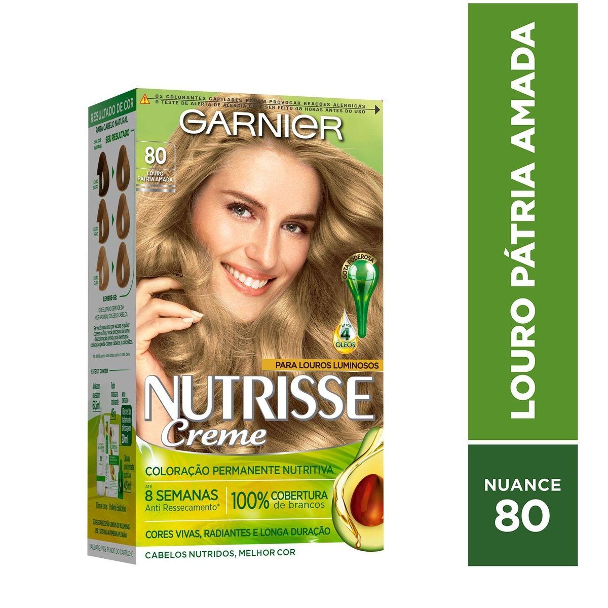Tintura Garnier Nutrisse Kit Creme Cor 80 Louro Pátria Amada Louro Claro