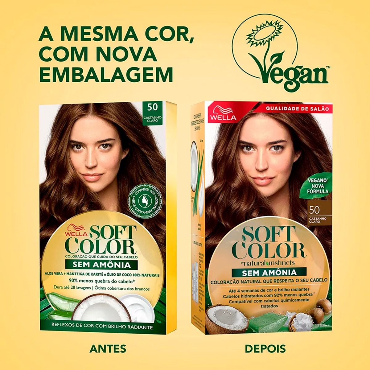 Tintura Wella Soft Color Kit Creme Sem Amônia Cor 50 Castanho Claro