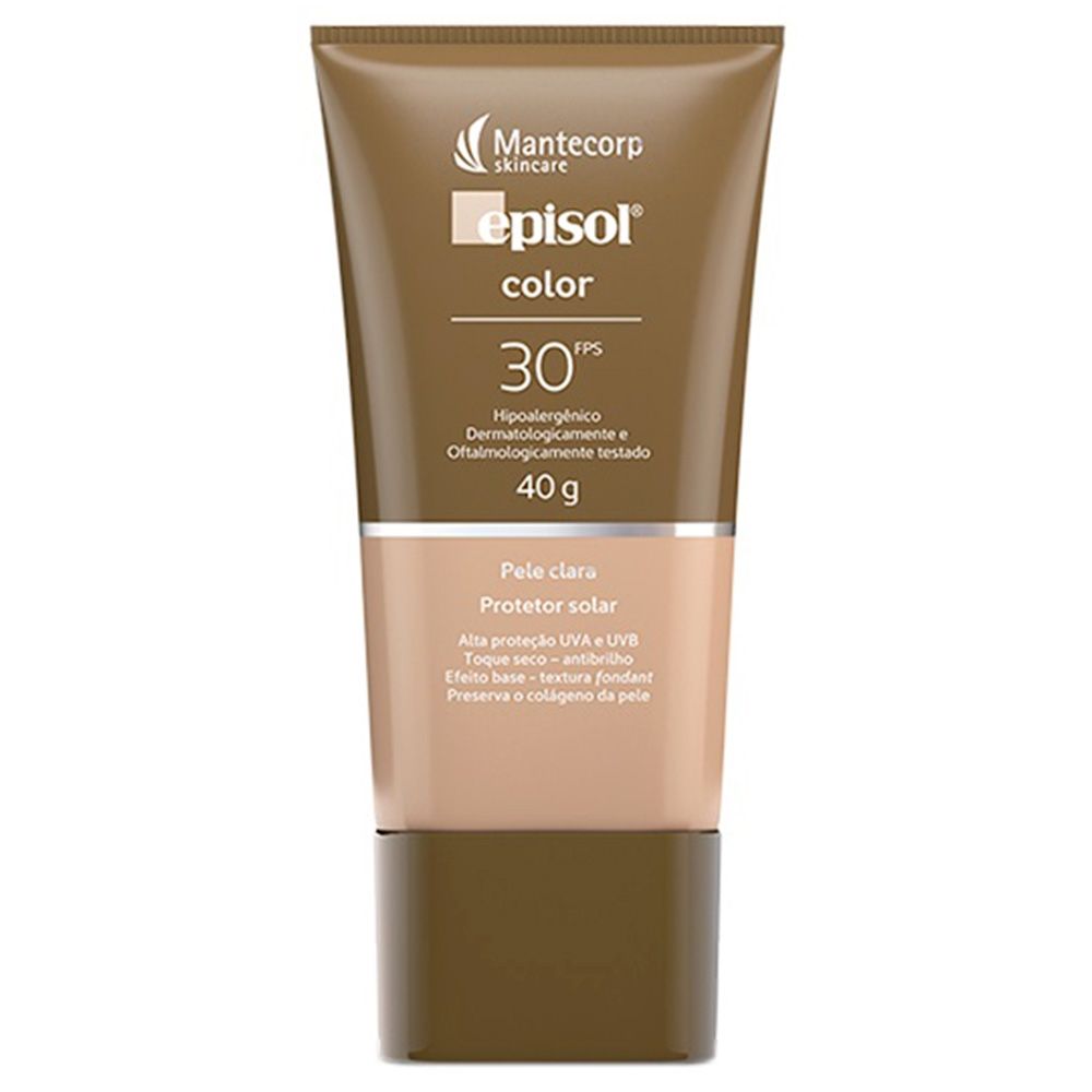Protetor Solar Episol Color FPS30 Pele Clara Com 40 G