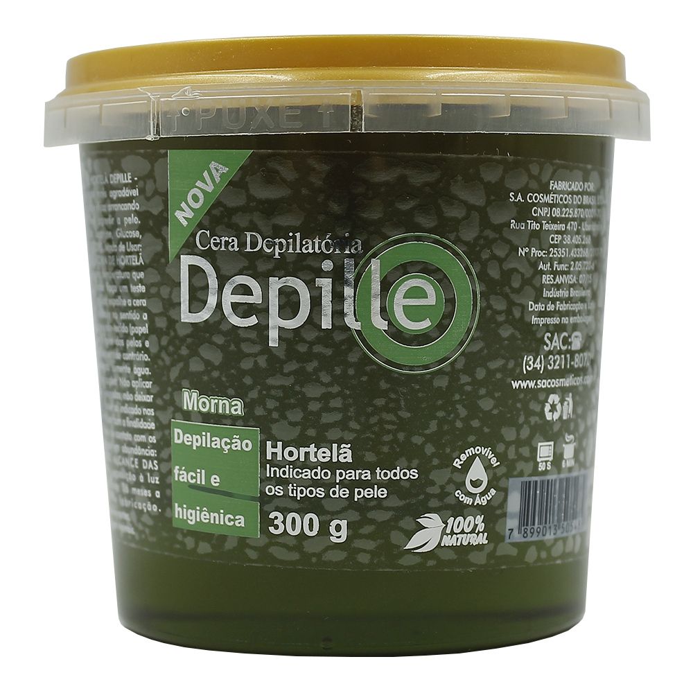 Cera Depilatória Morna Depille Hortelã 300G