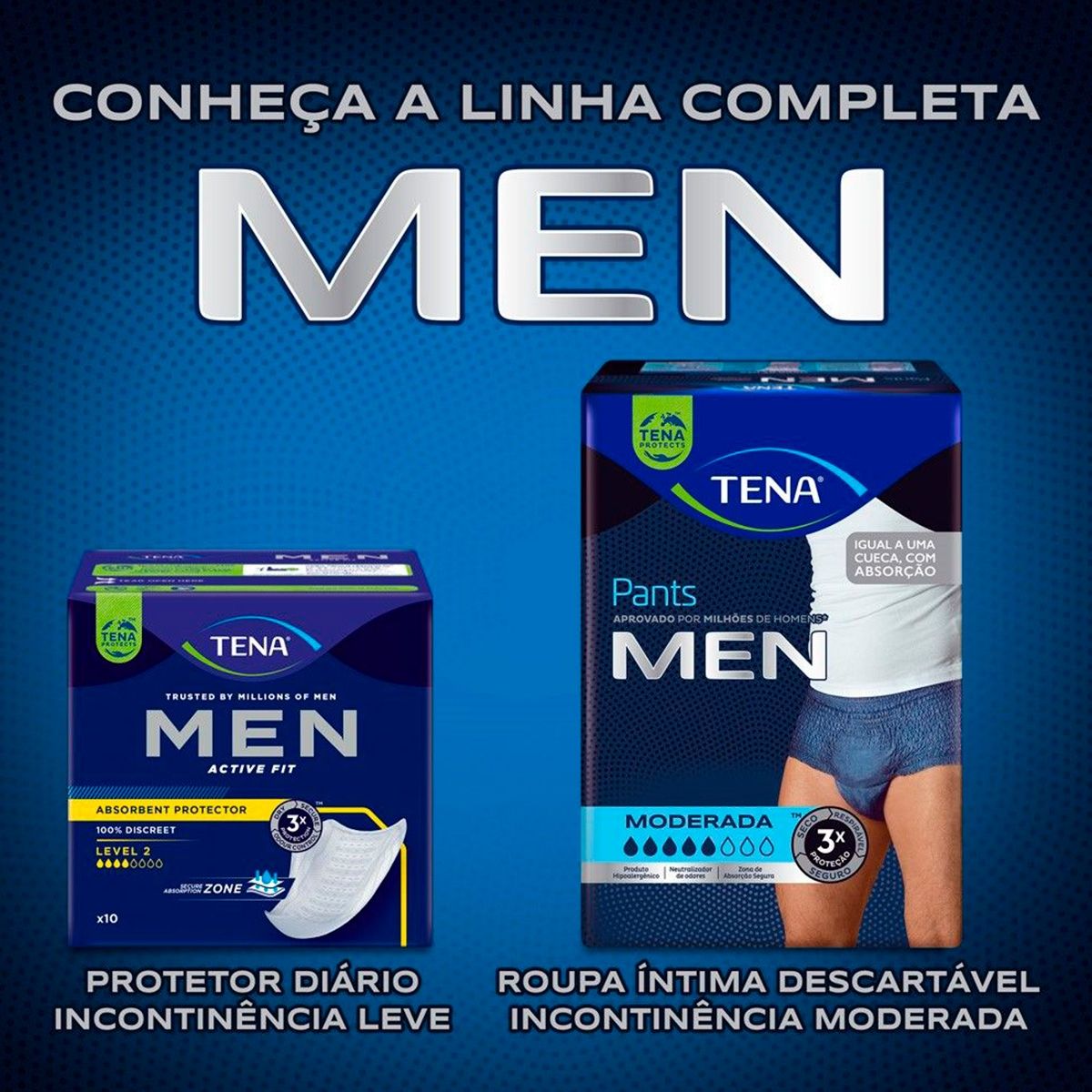 Absorvente Protetor Masculino Tena Men Active Fit 10 Unidades