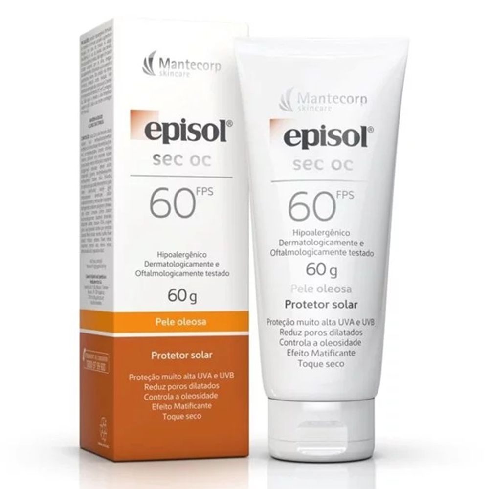 Protetor Solar Facial Episol Sec Oc FPS 60 60g Mantecorp Skincare