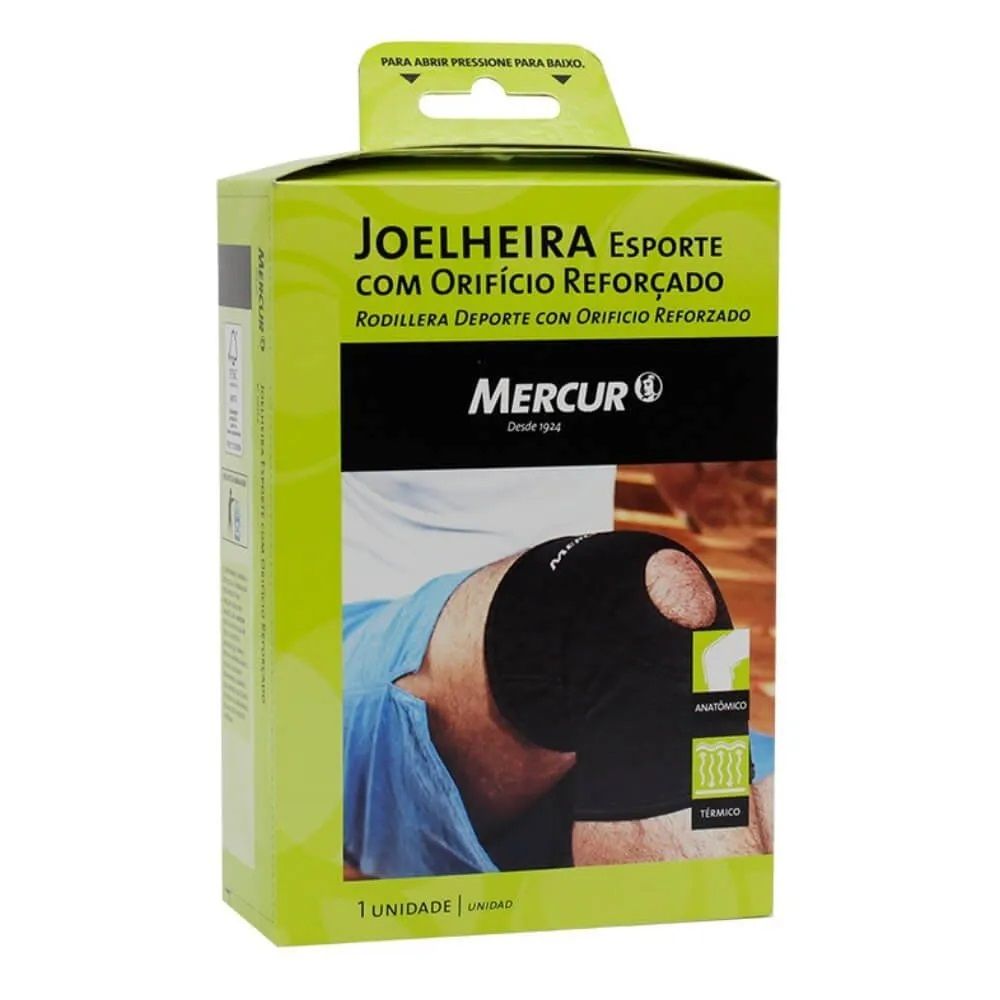 Joelheira Esporte Com Orifício Reforçado Tamanho P Ref BC0037AS Mercur