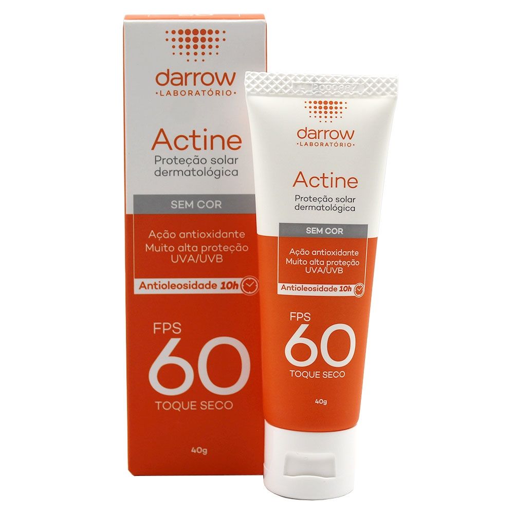 Protetor Solar Actine Sem Cor Fps 60 40g