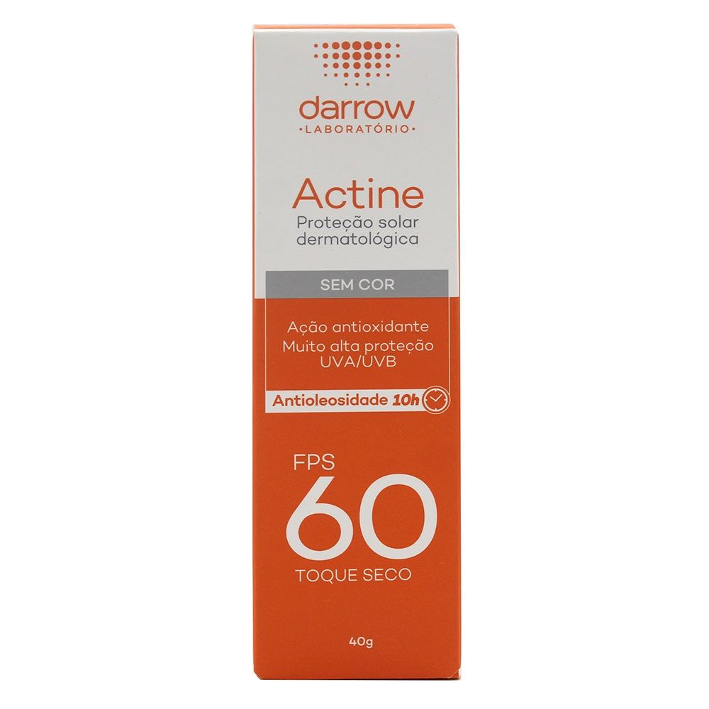 Protetor Solar Actine Sem Cor Fps 60 40g