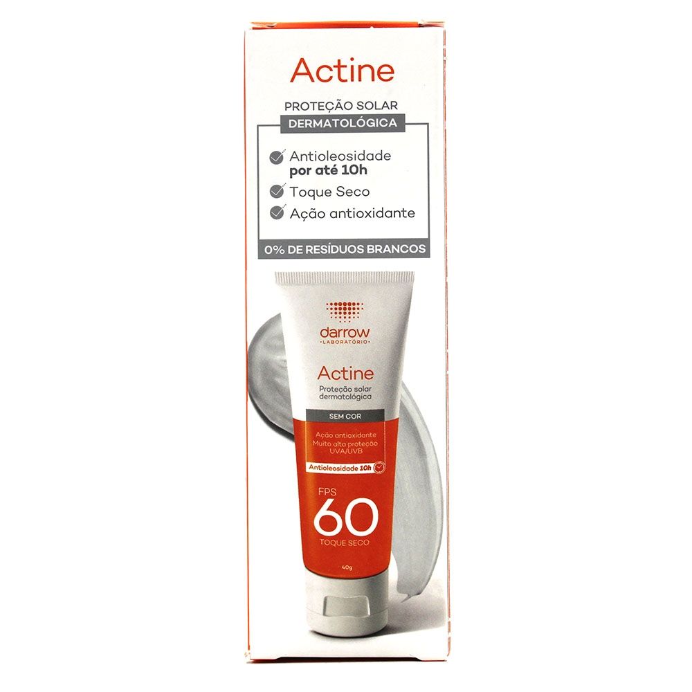Protetor Solar Actine Sem Cor Fps 60 40g
