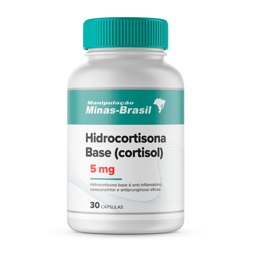 Hidrocortisona Base (Cortisol) 5mg 30 Cápsulas