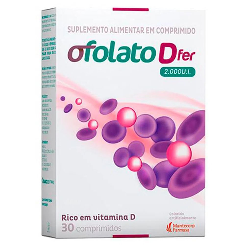 Ofolato Dfer 2.000UI Mantecorp Farmasa com 30 comprimidos