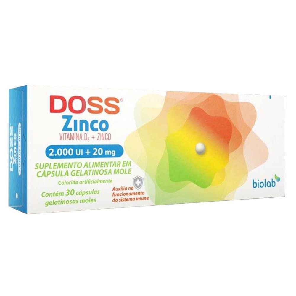 Doss Zinco 2000UI/20mg Biolab 30 cápsulas gelatinosas moles: Preço