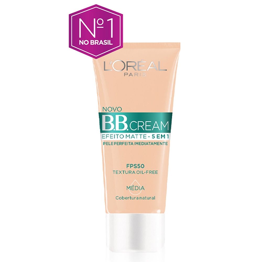 BB Cream Efeito Matte 5 em 1 FPS50 Cor Média 30ml L'Oréal Paris