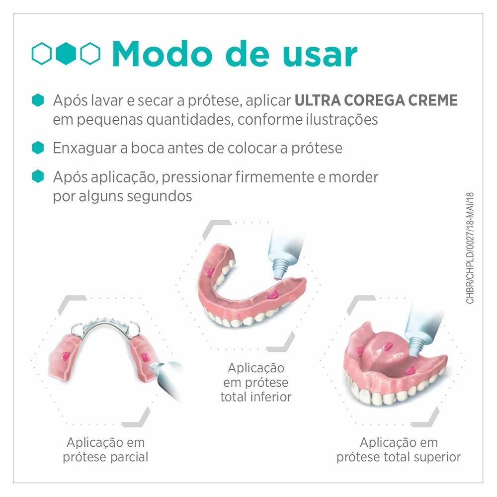 Kit Corega Ultra Creme Fixador de Dentaduras Sem Sabor com 2 unidades com 68g cada
