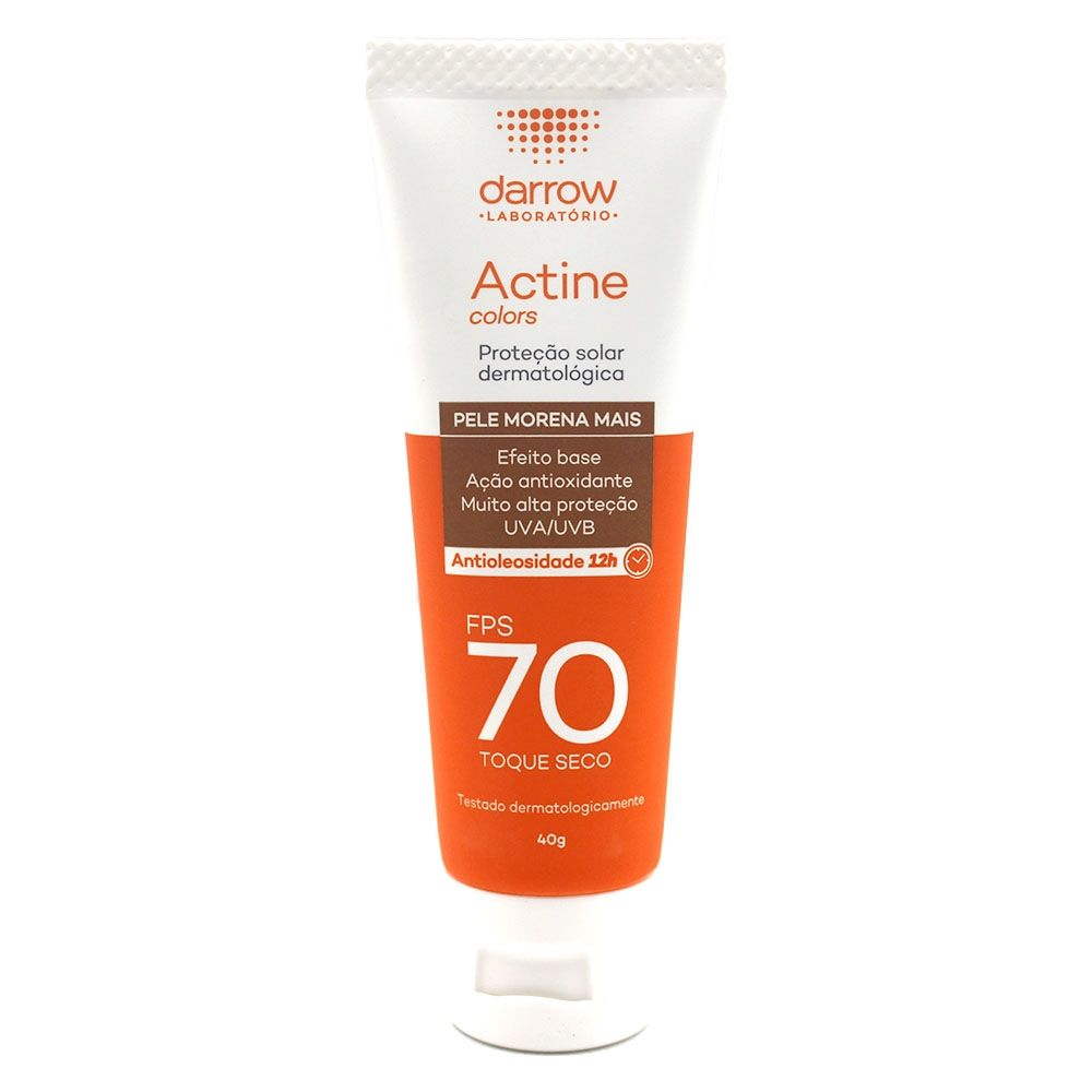 Protetor Solar Actine Colors Pele Morena Mais Fps 70 40g