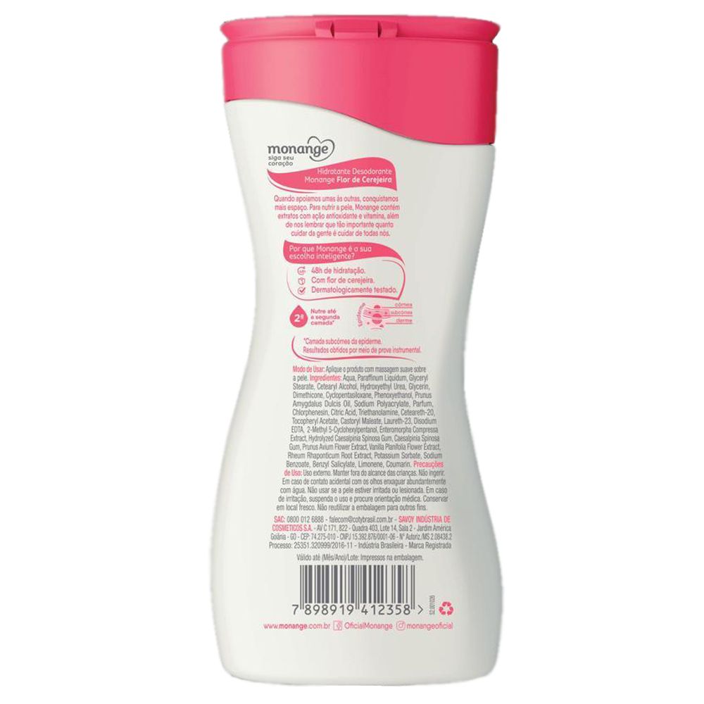 Creme Hidratante Corporal Monange Flor De Cerejeira 200Ml