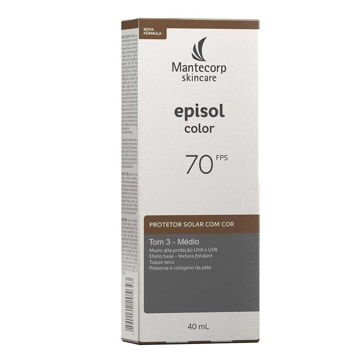 Protetor Solar Com Cor Episol Color FPS 70 Médio 40Ml Mantecorp Skincare