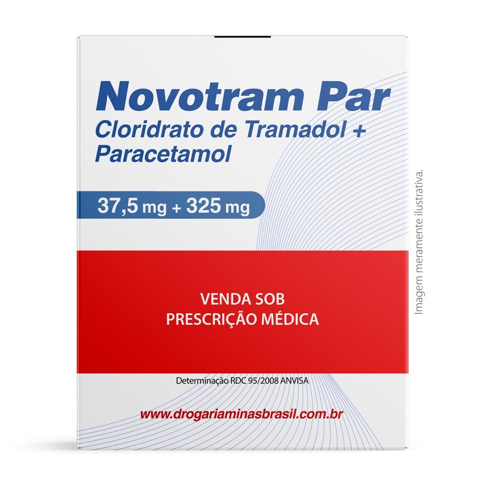 Novotram Par 37,5mg + 325mg com 20 Comprimidos Revestidos Mantecorp Farmasa