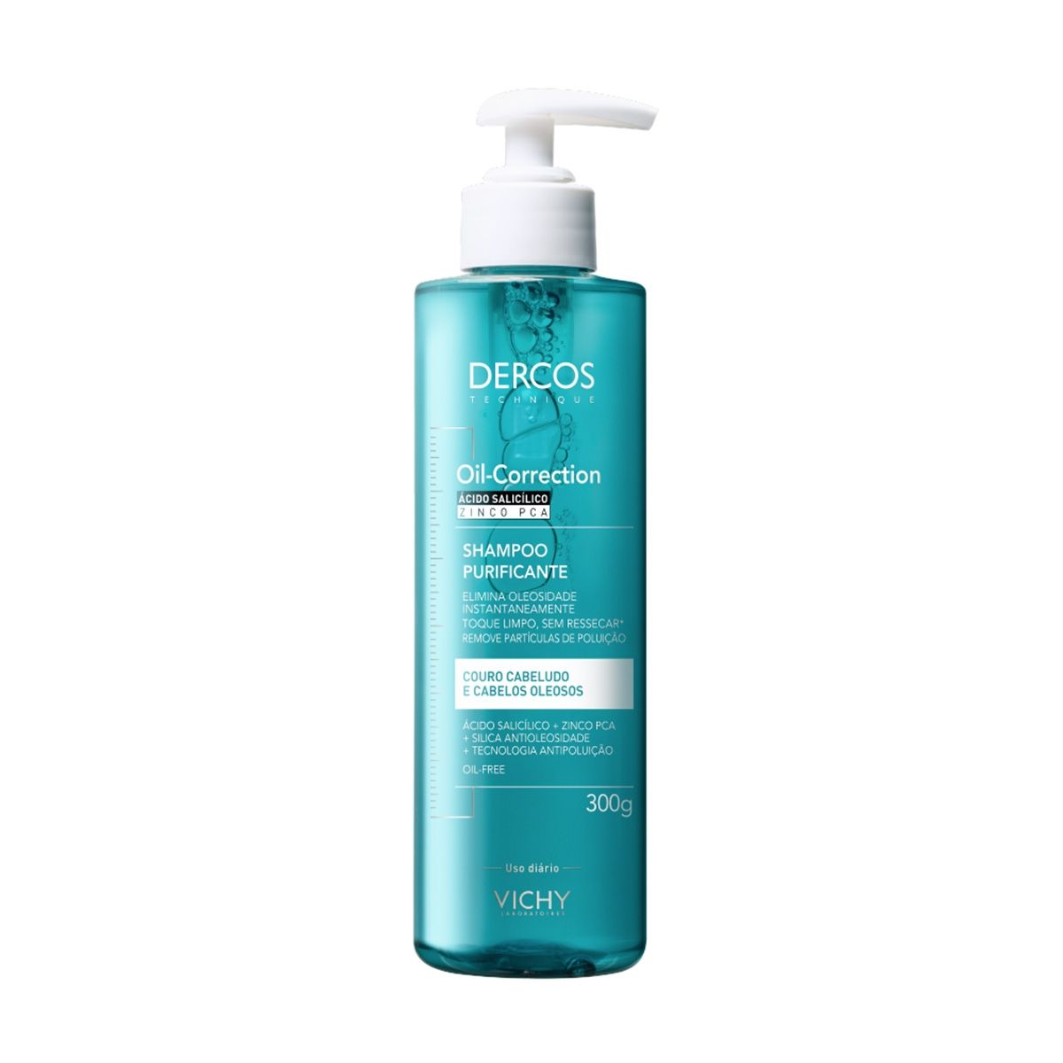 Shampoo Dercos Purificante Oil-Correction Com Ácido Salicílico e Zinco PCA 300g Vichy