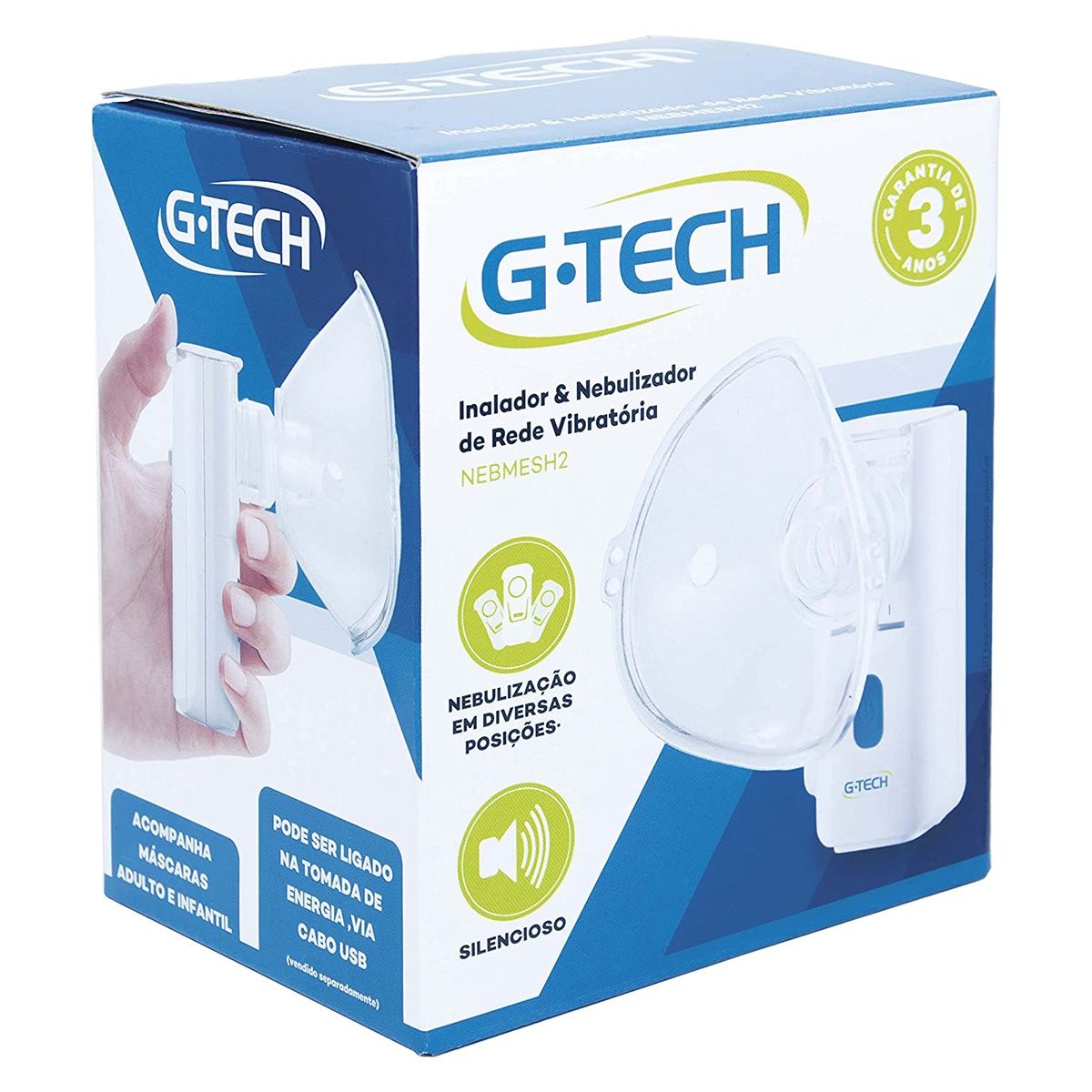 Inalador e Nebulizador de Rede Vibratória NEBMESH 2 Portátil G-Tech ...