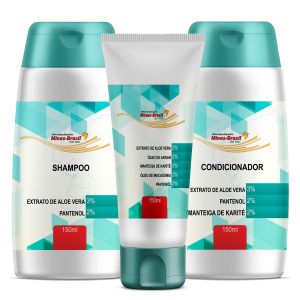 Kit Para Barba Shampoo, Condicionador e Balm Hidratante