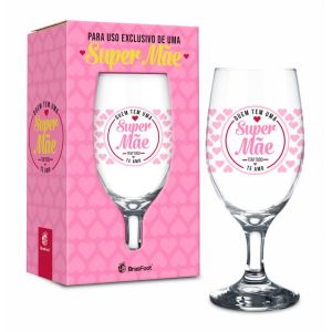 Taça Windsor Temas Quem Tem Uma Super Mãe Tem Tudo 330Ml Brasfoot