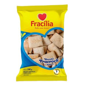 Biscoito Fracrock Leite Com 240g Fracília