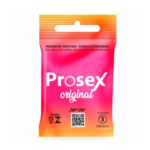 Preservativo Original Premium Lubrificado Com 3 Unidades Prosex