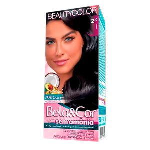 Tintura Kit Bela e Cor Coloração Creme 2.0 Preto Beauty Color