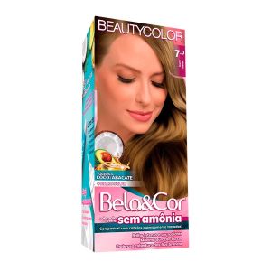 Tintura Kit Bela e Cor Coloração Creme 7.0 Louro Médio Beauty Color