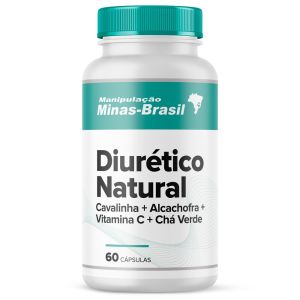 Diurético Natural Cavalinha + Alcachofra + Vit C + Chá Verde 60 Cápsulas