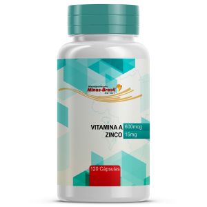 Cápsulas de Vitamina A   Zinco 120 Cápsulas
