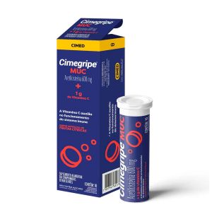 Cimegripe Muc Acetilcisteína 600mg e Vitamina C 1g Sabor Frutas Cítricas Com 10 Comprimidos Cimed