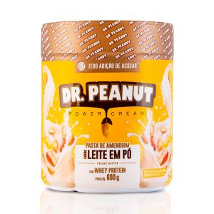 Pasta de Amendoim Sabor Leite em Pó com Whey Protein Com 600G Dr Peanut
