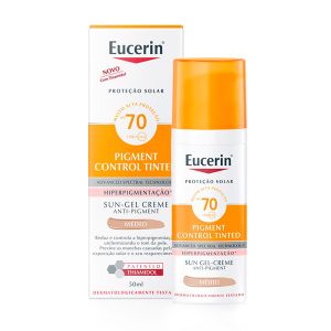 Protetor Solar Facial Sun Pigment Control Tinted Médio Fps70 Com 50g Eucerin