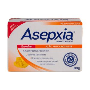Sabonete Antiacne Com Enxofre Antioleosidade Com 80g Asepxia